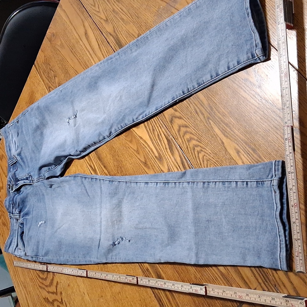 KUT FROM THE KLOTH 8 Womens JEANS BLUE Light Wash BOYFRIEND Distressed Used Rip